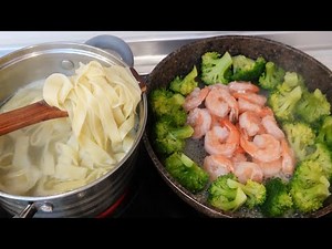 How To Make Creamy Fettuccini Pasta ! Shrimp Broccoli Pasta Recipe ! Easyvideo
