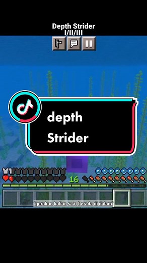 Fungsi Enchantment Depth Strider#entertainment #minecraft #enchant #fyp