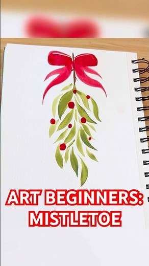 Easy, Step by Step Mistletoe drawing for beginners #christmas #artist #art #beginners #youtube