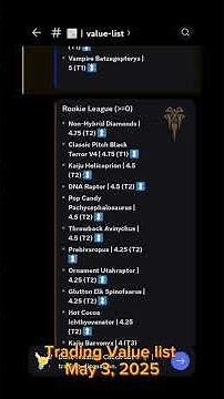 Roblox Dinosaur Simulator Trading Value list for may 3 2025