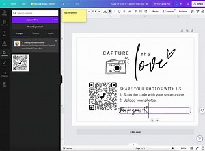 Capture the Love QR Code, Wedding Photo Signs, Share the Love, Wedding QR Code Signs, Horizontal & Vertical, Canva Template | 88 - Etsy