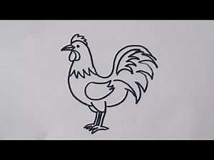 How to draw Rooster 🐓 // easy drawing step by step