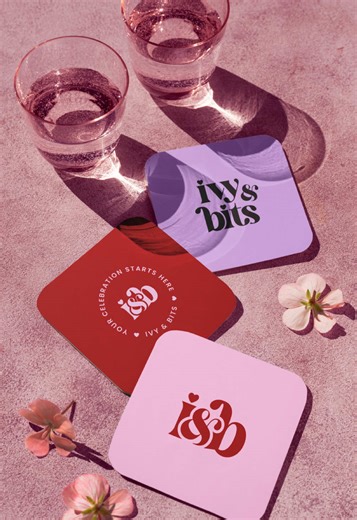 Designing girly I&B monogram logo for party decor branding The Ivy & Bits logo was crafted to match the brand’s confident, playful, and stylish personality. We started with a bold serif base to bring elegance, then softened the tone with lowercase letters for a more approachable look. To make it feel truly custom: • Hearts replaced the dots on the “i”s to reflect the party-loving vibe • Letters were overlapped and partially erased to create a layered, confetti-like effect • The ampersand was red