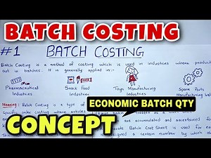 #1 Batch Costing - EBQ - Concept - B.COM / CMA / CA INTER - By Saheb Academy