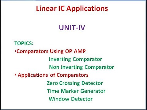 Comparator using OP AMP | Applications of OPAMP Comparators | LICA U-4-3