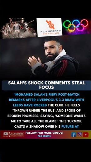 Salah's Shock Comments Steal Focus #fblifestyle #WorldFootball #SportsNews