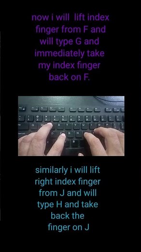 learn typing| in 1 minute | lesson 2, ASDFG ;LKJH