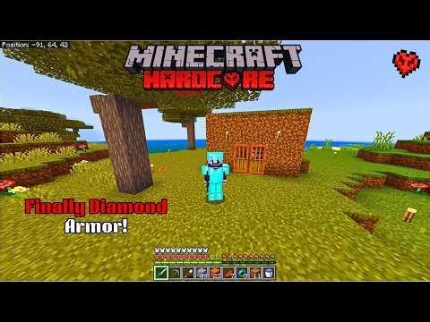 Getting Diamond Armor in Minecraft Hardcore with Hard Difficulty || Minecraft Hardcore EP2