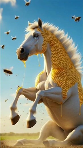 शहद खाता घोड़ा और मधुमक्खियों का हमला #cartoon #animation #shortsfeed