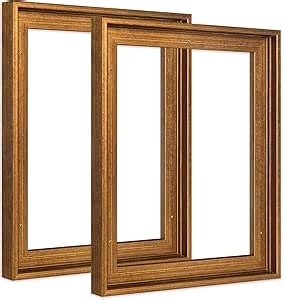 Floating Frame for 9x12 Stretched Canvas Paintings with 0.6-0.8” Deep, 2 Pack Complete Canvas Floater Frames for Diamond Paintings Prints Wall Art Fireplace Bedroom Decorations (Gold)