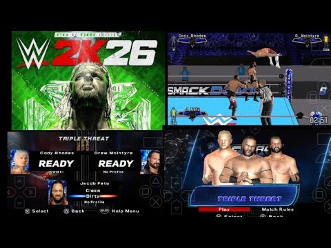 Triple Threat Title Match _ WWE 07 Mod 2K26 PSP Gameplay 🔥