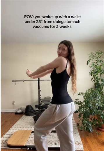 deep core and stomach vaccums are the key to a stronger, stable, and snatched waist 🥰 I haven’t been able to get under 25” since my pregnancy partially from diastatsis recti, so this is a big accomplishment and sign that my deep core is getting stronger #stomachvaccum #deepcore #athomeworkout #coreworkout #dreambody
