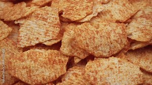 craft potato chips with cheddar cheese, rotating close up