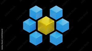 Central Node in Blockchain Networks: A 3D Animation, 4K Animation