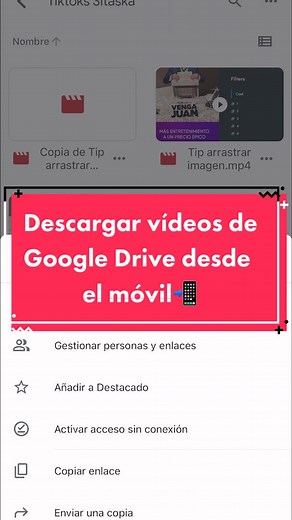 Cómo descargar vídeos desde la aplicación Google Drive de nuestro móvil #tips #googledrive #descargar #video #calidad #tutorial