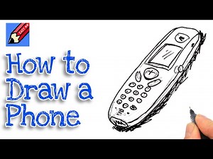 Learn how to draw a cordless phone real easy | Step by Step with Easy - Spoken Instructions