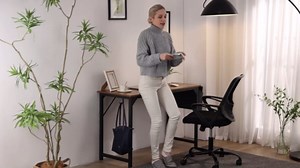 Sweetcrispy Desk- Computer Office Small 32 Inch Writing Study Work Modern Simple Style Wooden Table with Storage Bag & Iron Hook for Home, Bedroom - Black