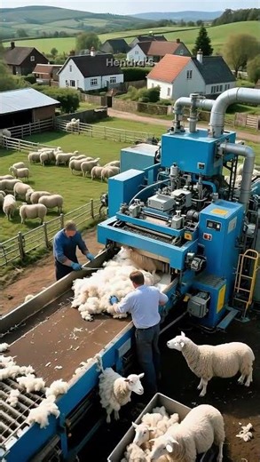 Canggihnya mesin pengambil Bulu Domba #shorts #animals