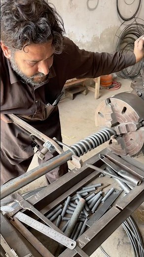 Making a Simple Pressure Spring on Lathe Machine by Hand | DIY Spring Making #youtubeshorts