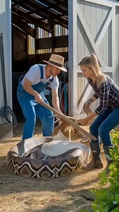 22K views · 39 reactions | The Silent Grip Python Wraps Around a Domestic Goat | MGTC Farming | Facebook