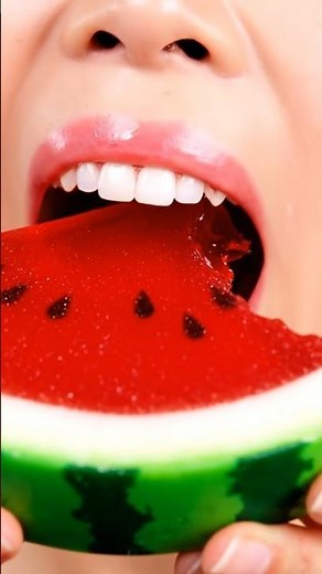 Giant Gummy Watermelon 🍉 ASMR | Realistic Bite & Stretchy Texture | Satisfying Sounds