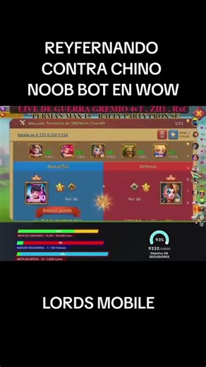 rey Fernando vs chino bot lords mobile #lordsmobile #lordsmobileindonesia
