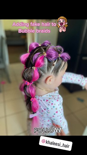 Adding Fake Hair to Bubble Braids Tutorial