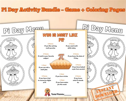 Pack d'activités à imprimer pour la classe Pi Day – Qui ressemble le plus à Pi ? Jeu de maths - Etsy France