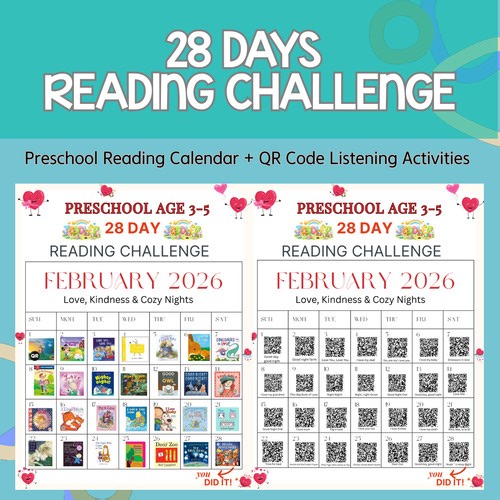 February Preschool Reading Challenge (28 Days)