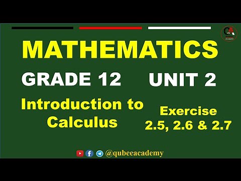 Grade 12 Math's Unit 2 Introduction to Calculus | Exercise 2.5, 2.6 and 2.7 | New Curriculum