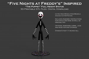 FNAF Inspired the Puppet Full Sized Statue STL 3D Model for 3D Printing Ultra High Resolution Five Nights at Freddy's Marionette - Etsy