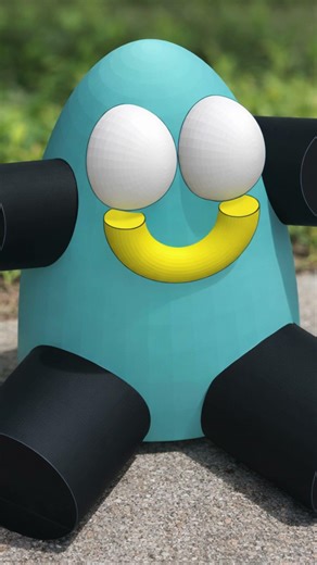 cuddlely 3D printed item with macoroni face