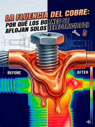 La Fluencia del Cobre: Por qué los Bornes se Aflojan Solos (Electricidad) 🔩🌡️