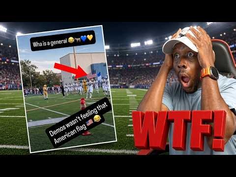 High School Football Team ATTACKS Opponent on the field for CARRYING THE AMERICAN FLAG!