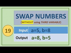 19. C Programs : SWAP NUMBERS WITHOUT using THIRD VARIABLE