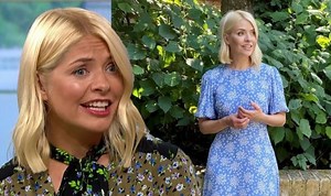 Holly Willoughby causes a stir as she models floral M&S dress