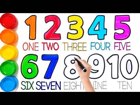 Let's Learn to Draw and Paint numbers with Spelling // Easy Drawing Step by step for Kids // KS ART