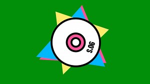 Download 90s spinning cd retro vintage green screen background animation for free