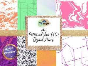 Pattern Mix Vol 1 digital papers, Commercial Use
