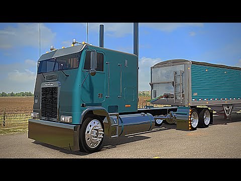 Straight Piped Freightliner FLA Cabover - Grain Hauler (ATS American Truck Simulator Gameplay)
