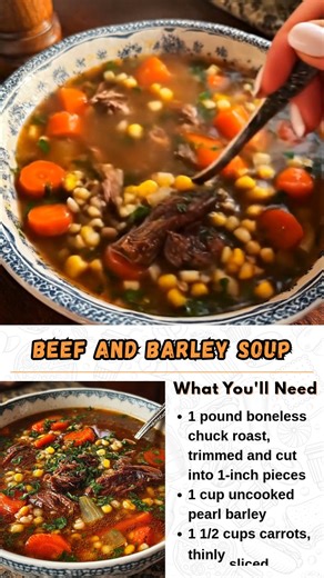 7K views · 39 reactions | This is the soup that sticks to your ribs and warms you from the inside out – tender chunks of beef, hearty barley, and vegetables simmering away in your crockpot while you go about your day. It's like a hug in a bowl. Full Recipe in Coʍmеոτ  | Fascinating Recipes | Facebook