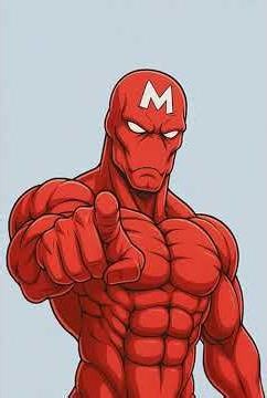 Red Muscle Hero Classic Bodybuilding Pose (2025)