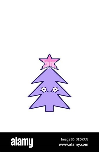 stretching up animation of christmas tree cartoon element Stock Video Footage - Alamy