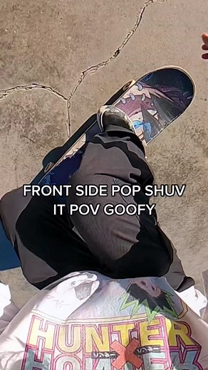 Goofy Skateboarding: Frontside Pop Shuv It POV