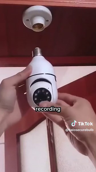 A New Standard in Home Security: Presenting the One-of-a-Kind Halo Light Bulb Camera! #security #halosecurebulb #camera #bulb #tiktokbuys #securitycamera #fyp
