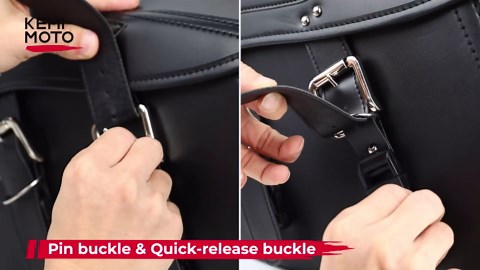 KEMIMOTO Synthetic Leather Motorcycle Saddlebag Large Capacity 34L Saddlebags Motorcycle Comaptible with Dyna SoftailTouring Models Black