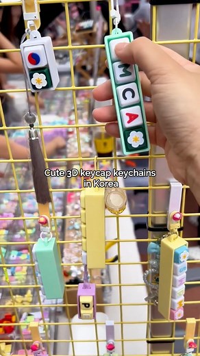 Adorable keycap keychains in Korea. 🗝️ #KeycapKeychain #koreatrip #korea | gogohanguk.com - Live and Study in Korea