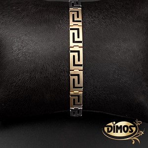 14k Gold & Sterling Silver Greek Key Bracelet - Handmade Ethnic Jewelry - Etsy