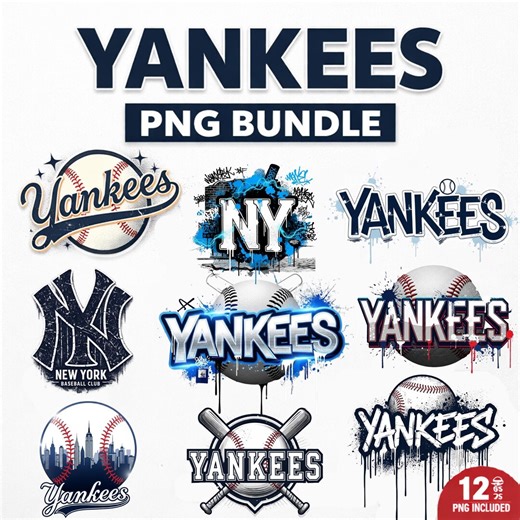 Yankees PNG Bundle, Baseball Clipart, NY Skyline, Fan Art, Cricut Files, Digital Download, Yankees Logo, Sports SVG, Crafting Designs - Etsy