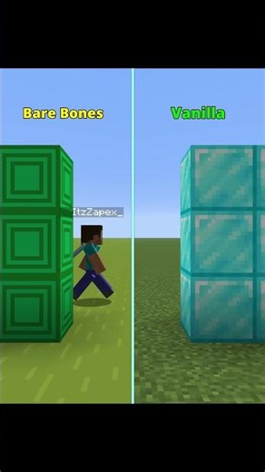 Bare Bones vs Vanilla: Which looks BETTER? ⚡ #minecraft #shorts